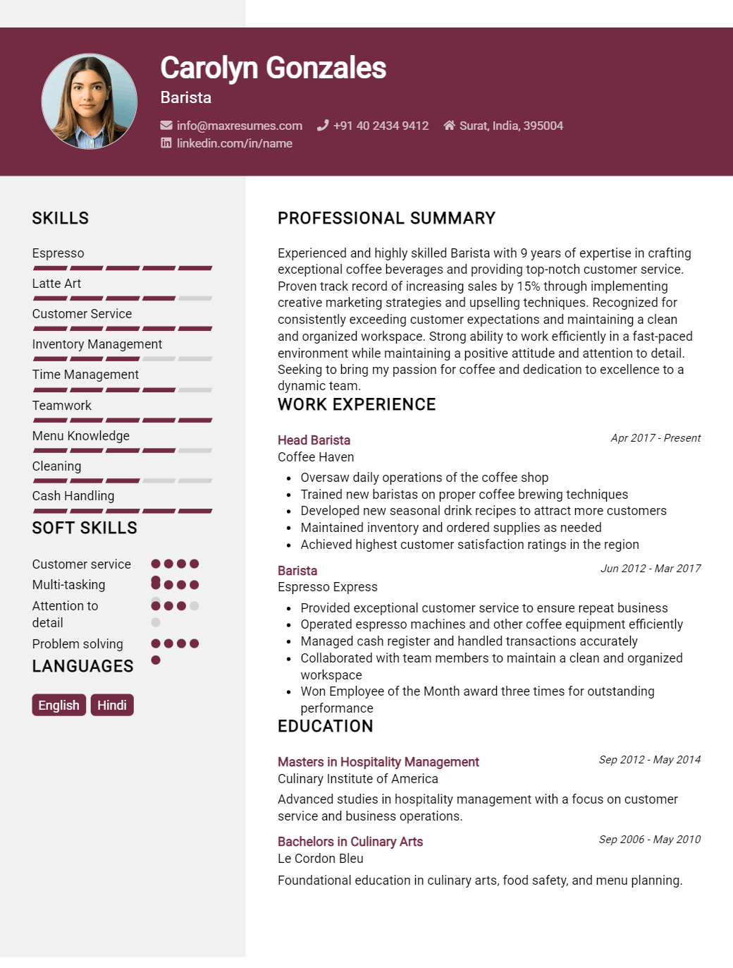 barista-resume-sample