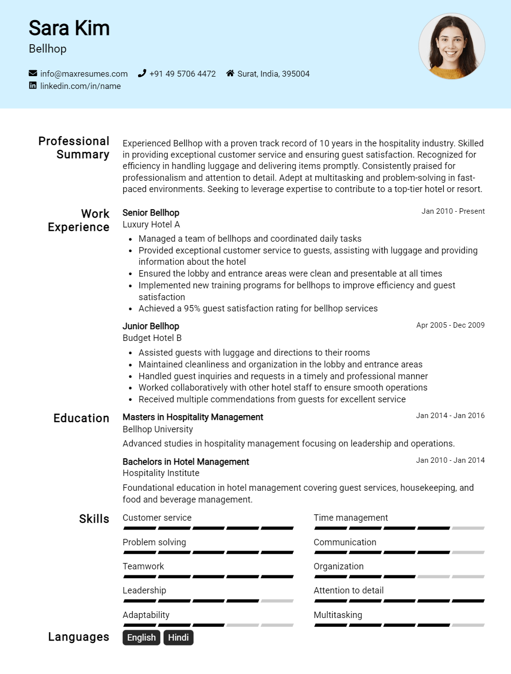 bellhop-resume-sample