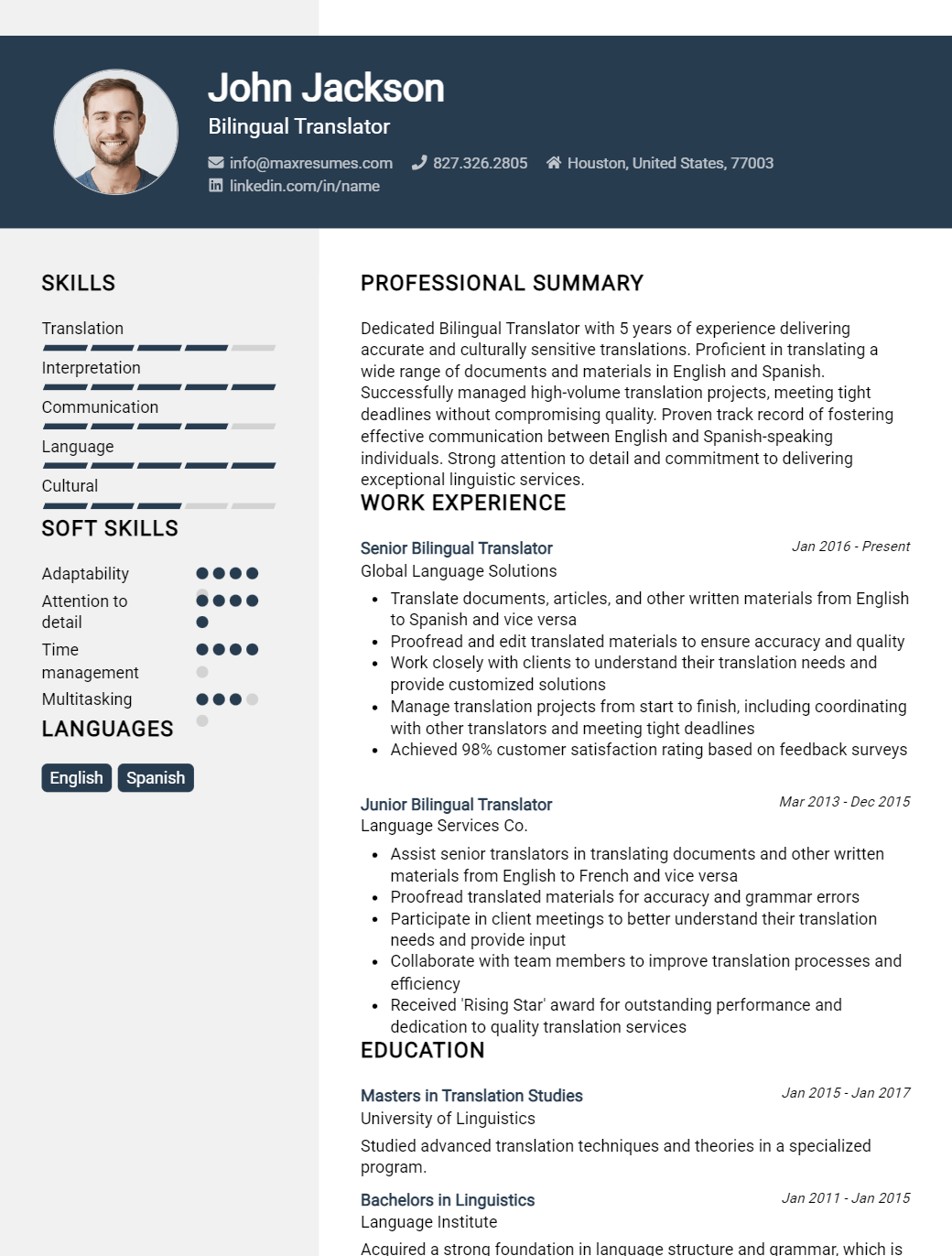 bilingual-translator-resume-sample
