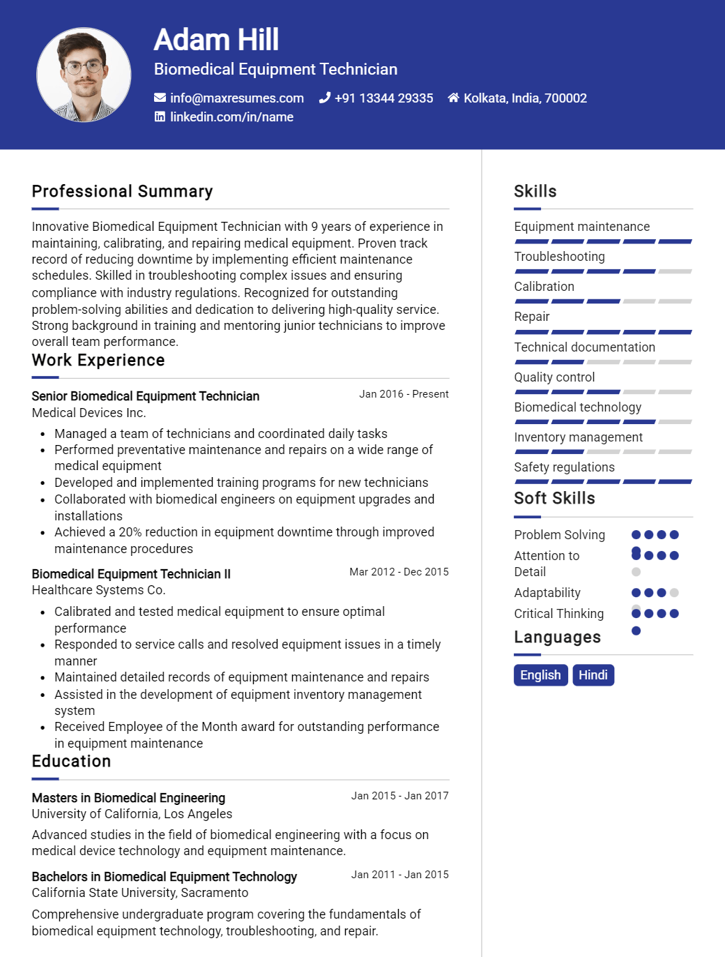 biomedical-equipment-technician-resume-sample