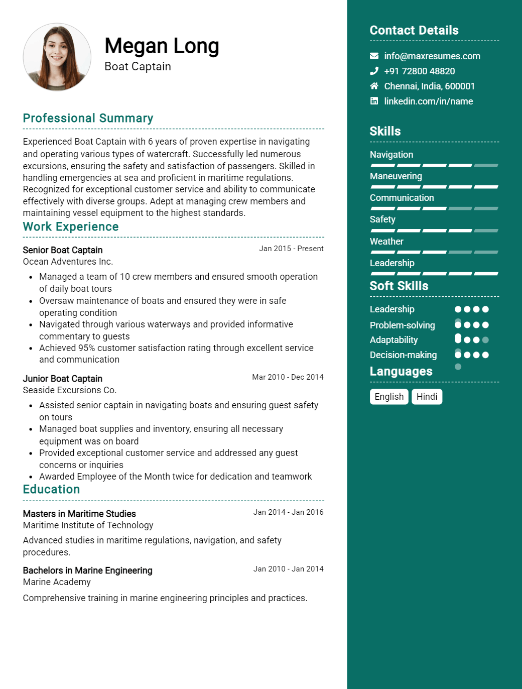 boat-captain-resume-sample