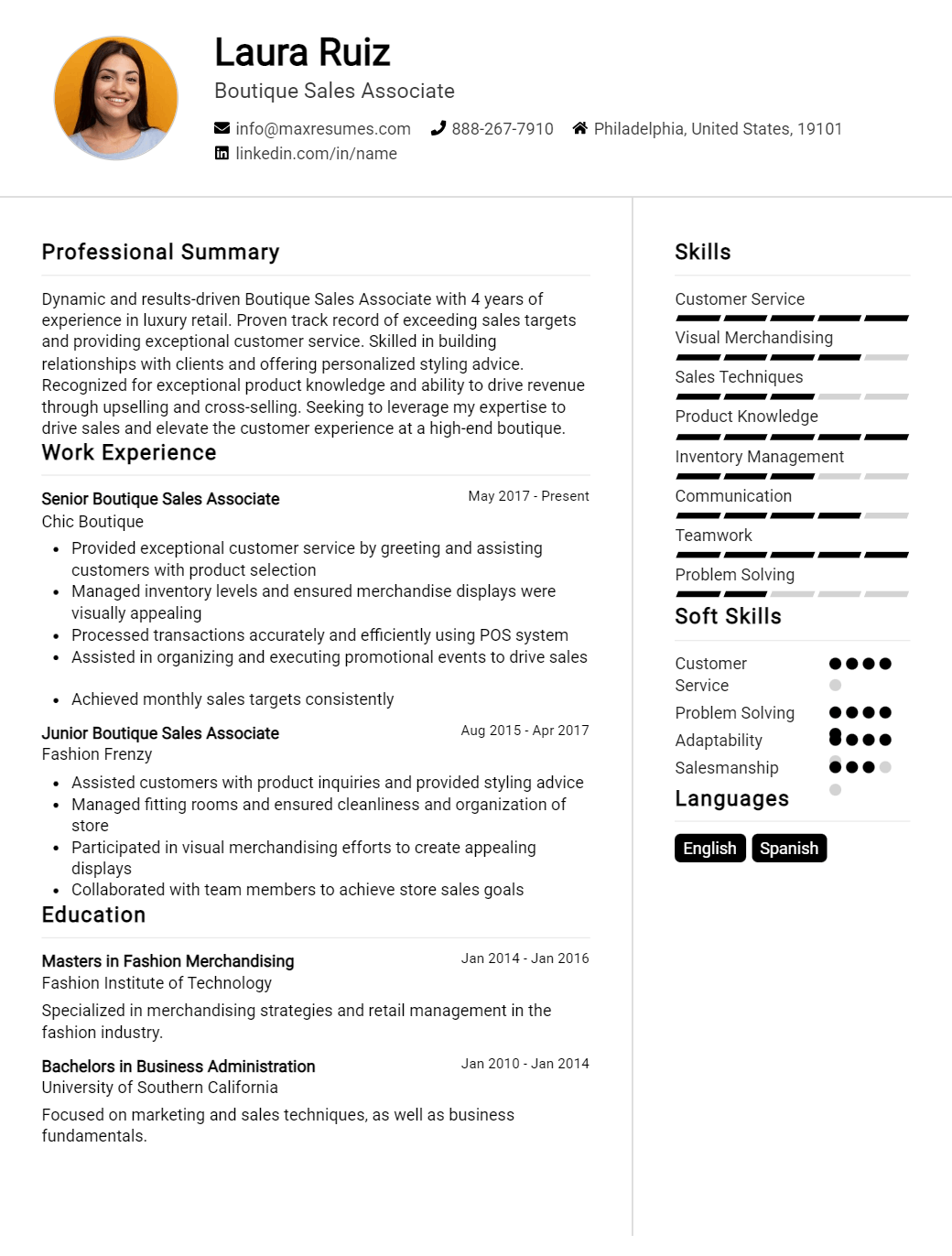 boutique-sales-associate-resume-sample