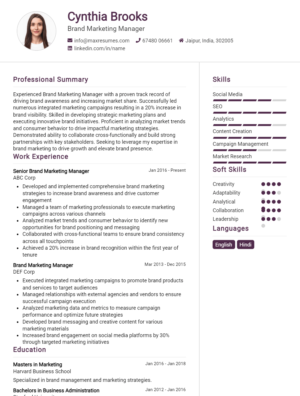 brand-marketing-manager-resume-sample