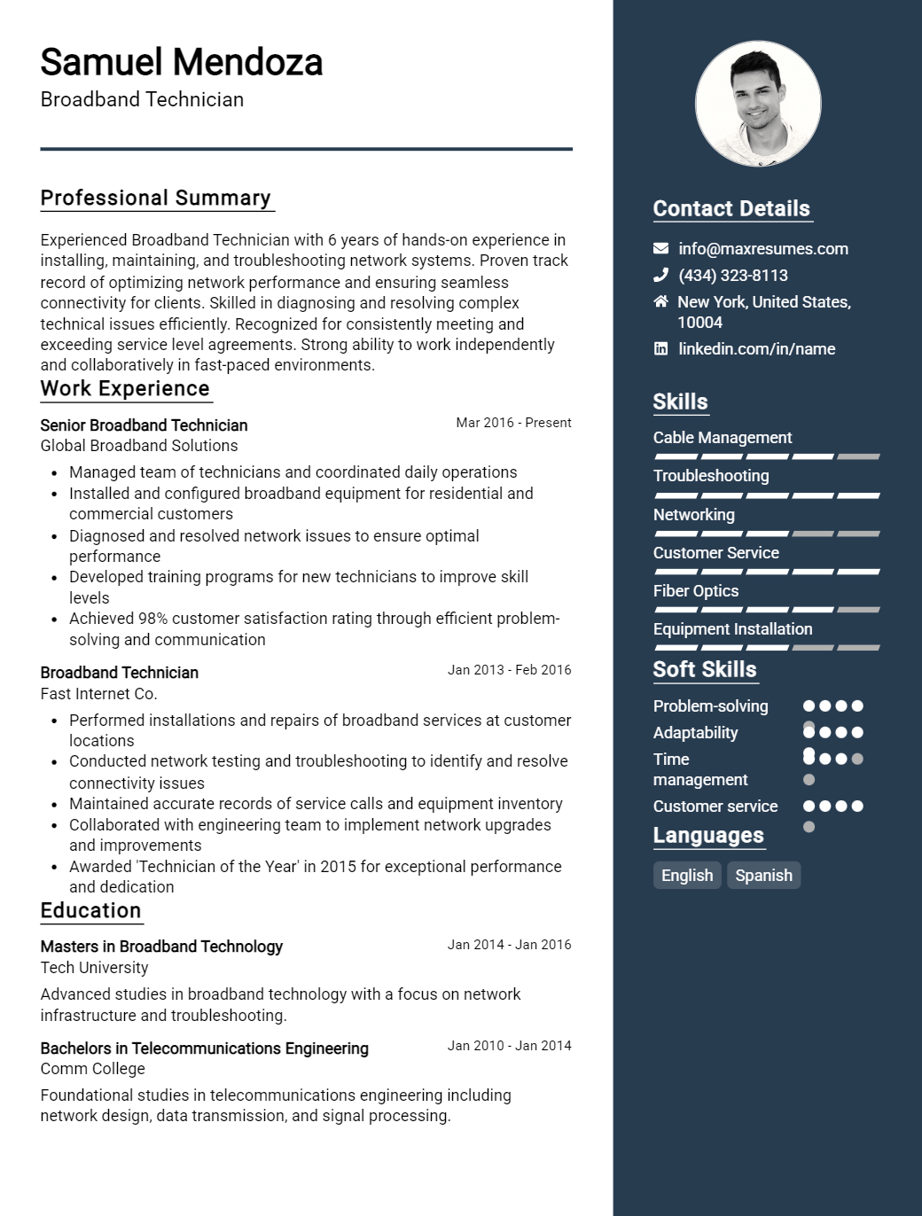 broadband-technician-resume-sample
