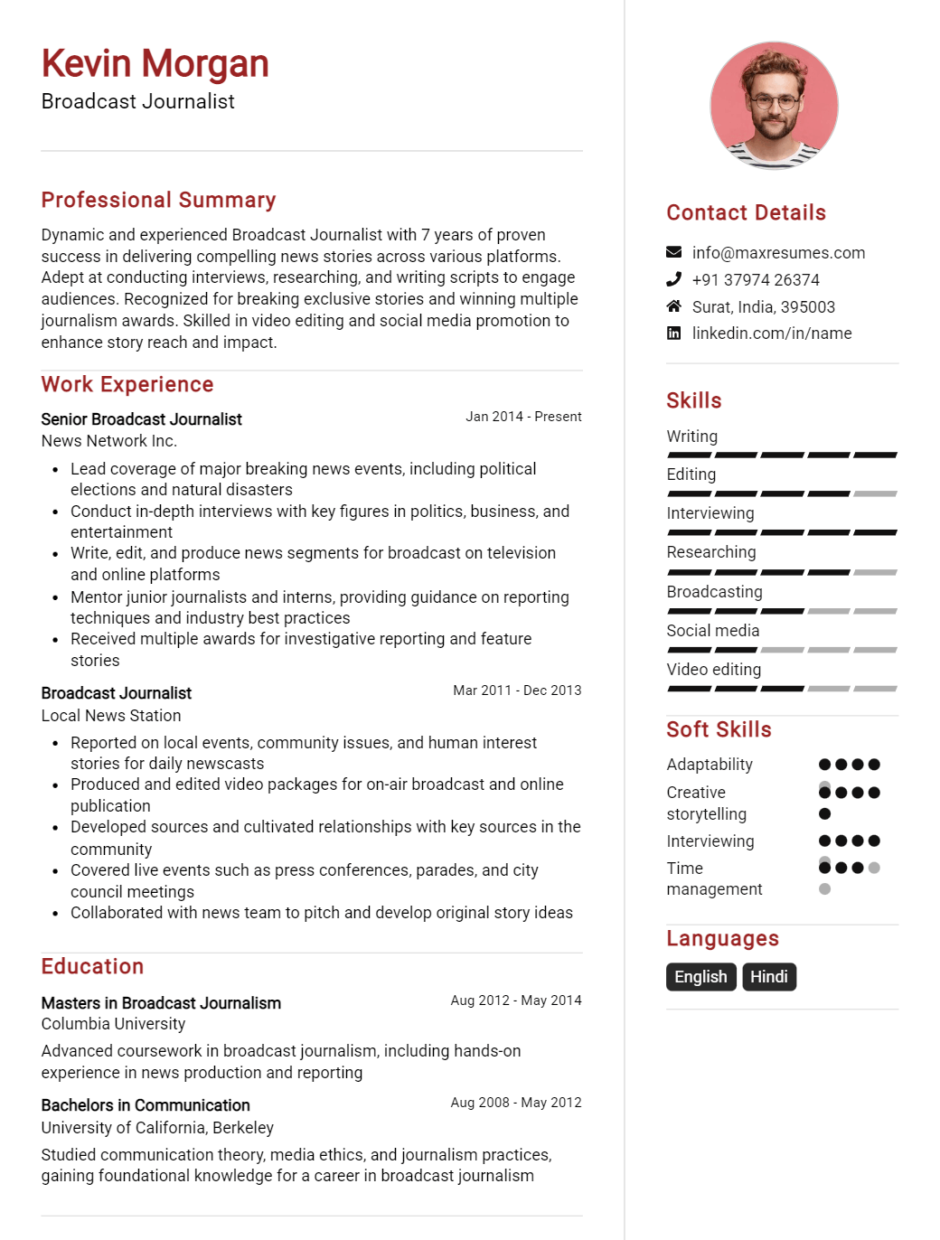 broadcast-journalist-resume-sample