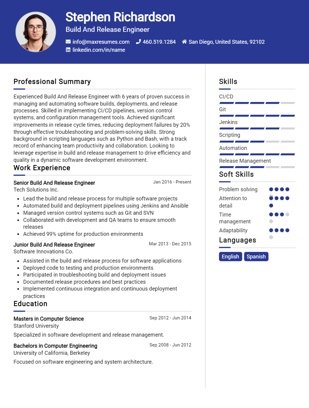 build-and-release-engineer-resume-sample