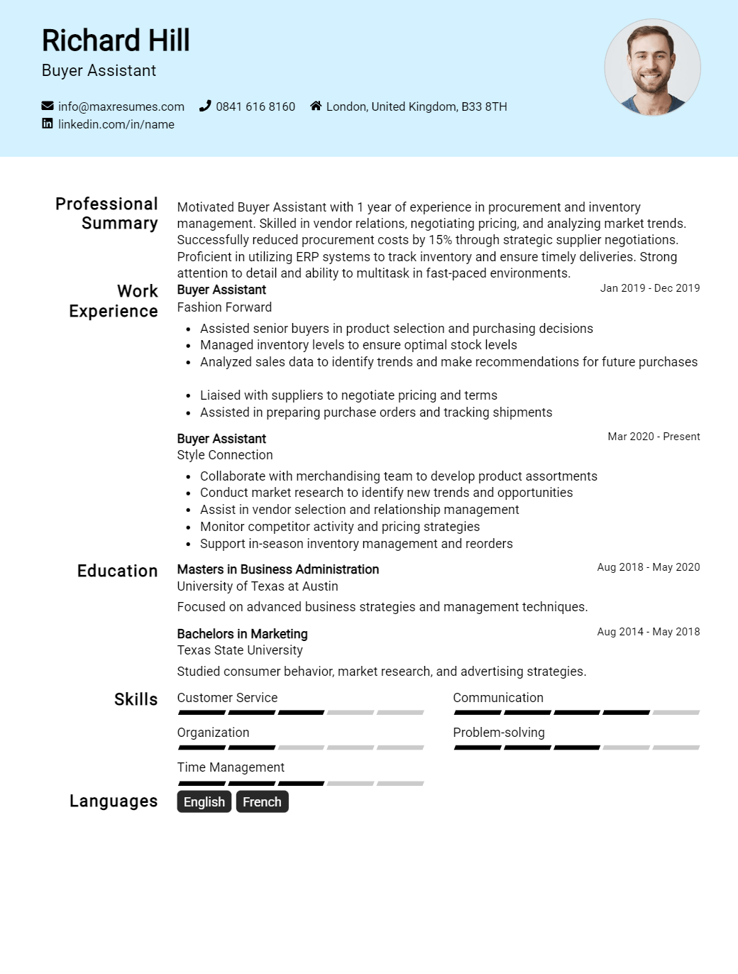 buyer-assistant-resume-sample