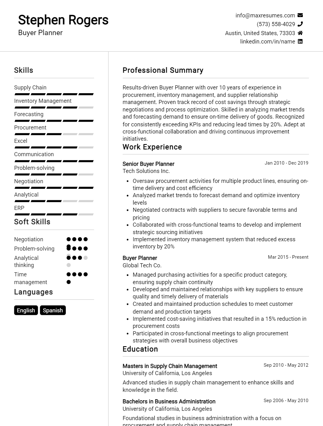 buyer-planner-resume-sample