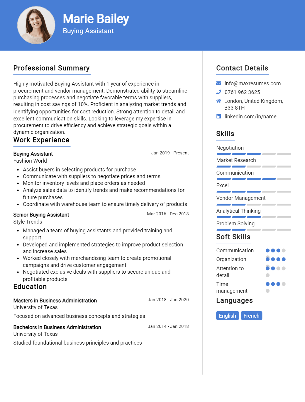buying-assistant-resume-sample