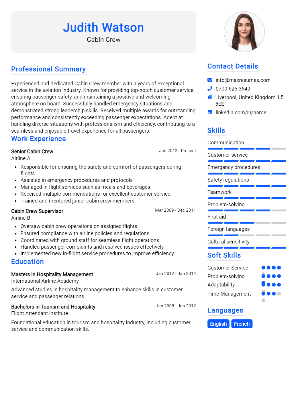 cabin-crew-resume-sample