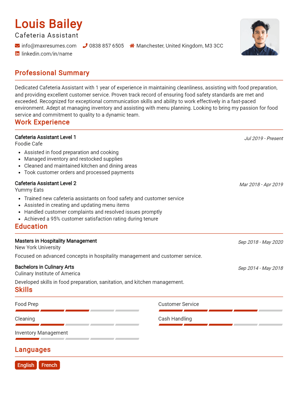 cafeteria-assistant-resume-sample