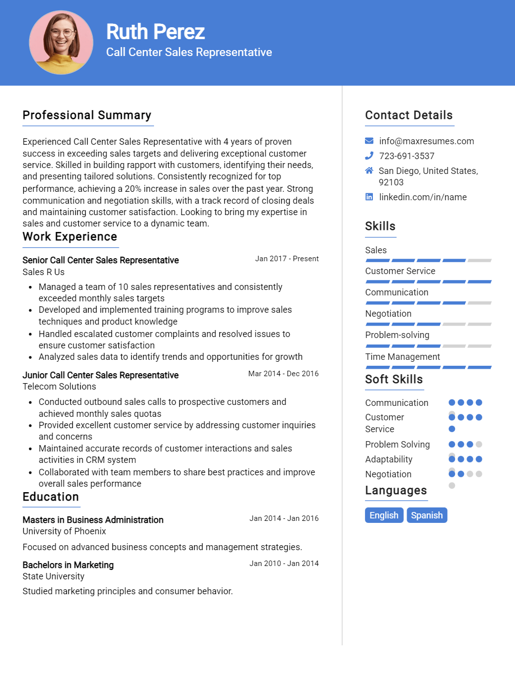 call-center-sales-representative-resume-sample
