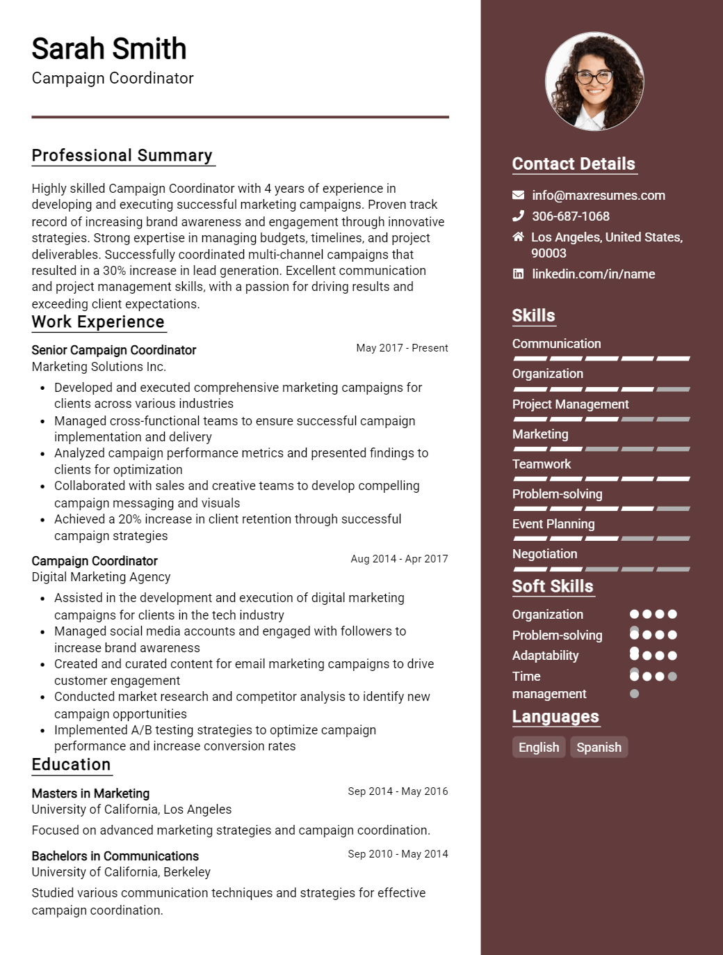 campaign-coordinator-resume-sample