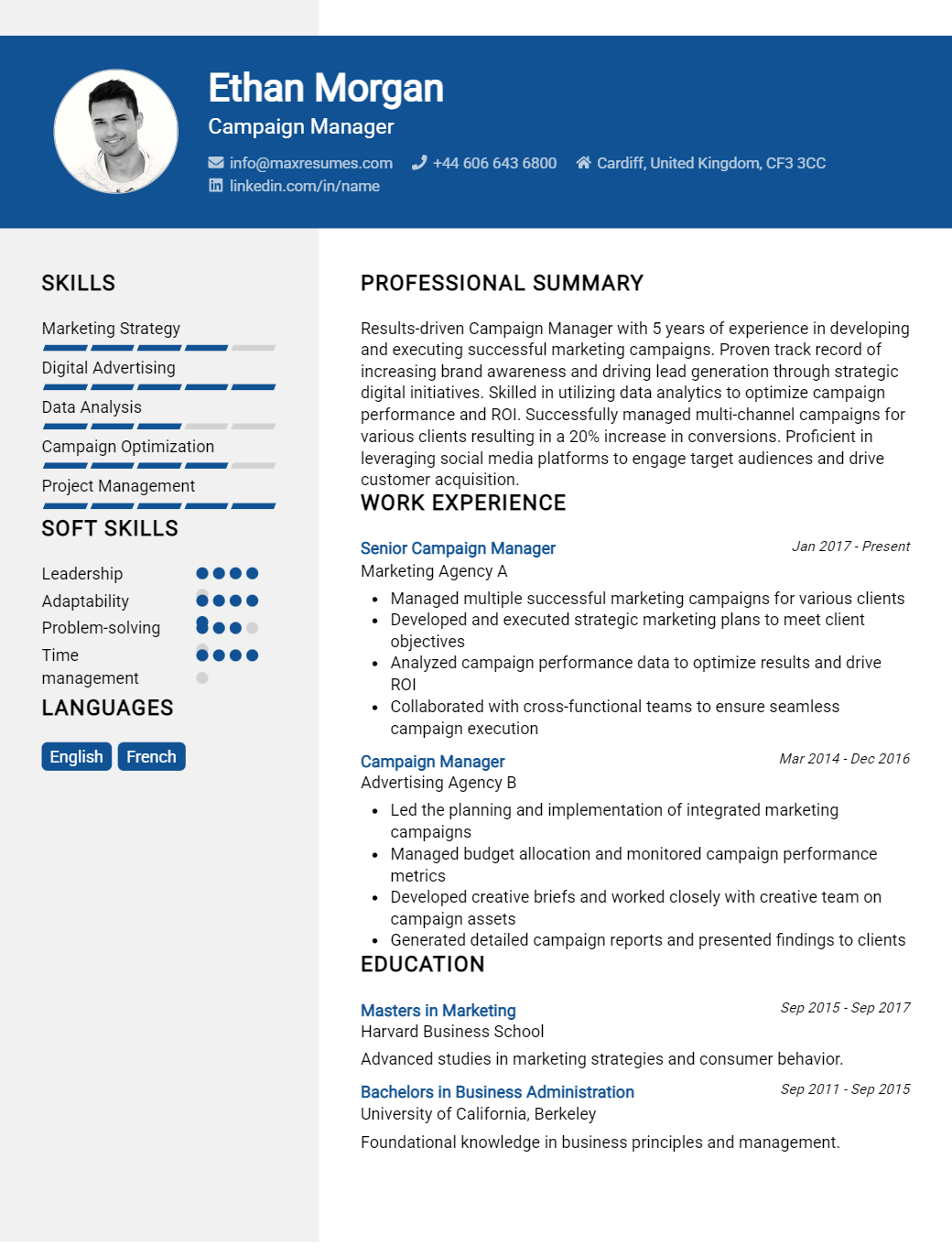 campaign-manager-resume-sample