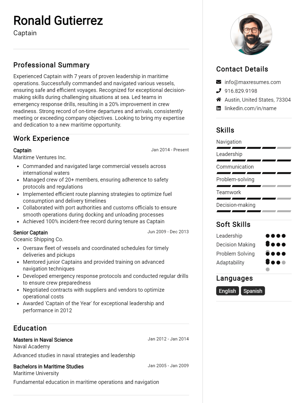 captain-resume-sample