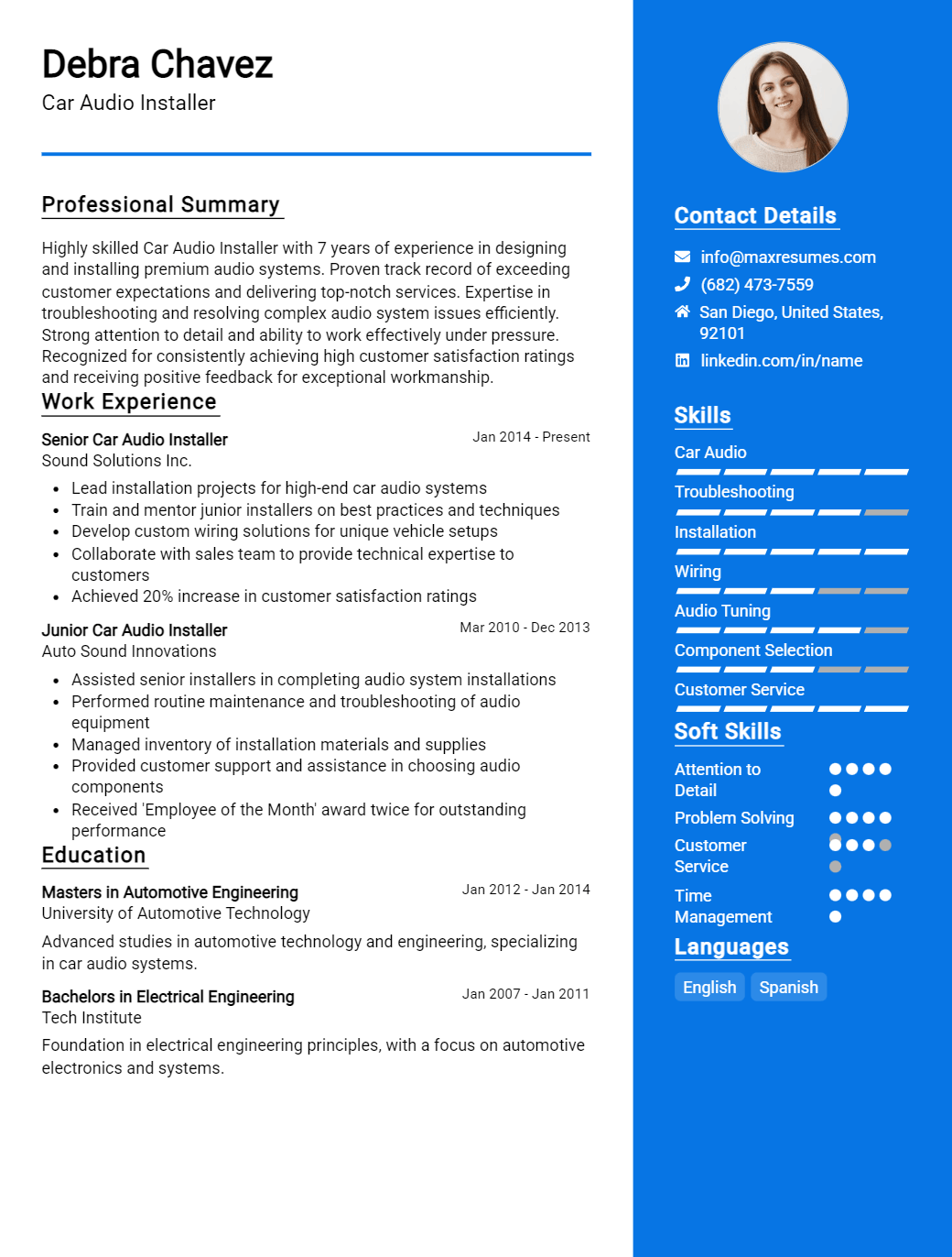 car-audio-installer-resume-sample