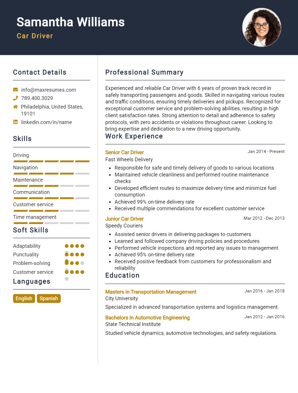 car-driver-resume-sample