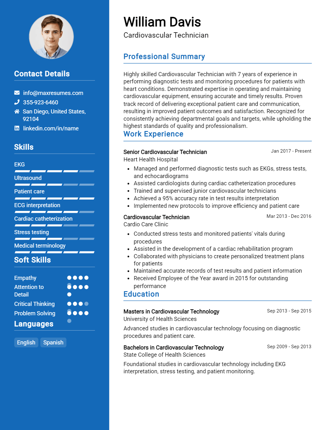 cardiovascular-technician-resume-sample