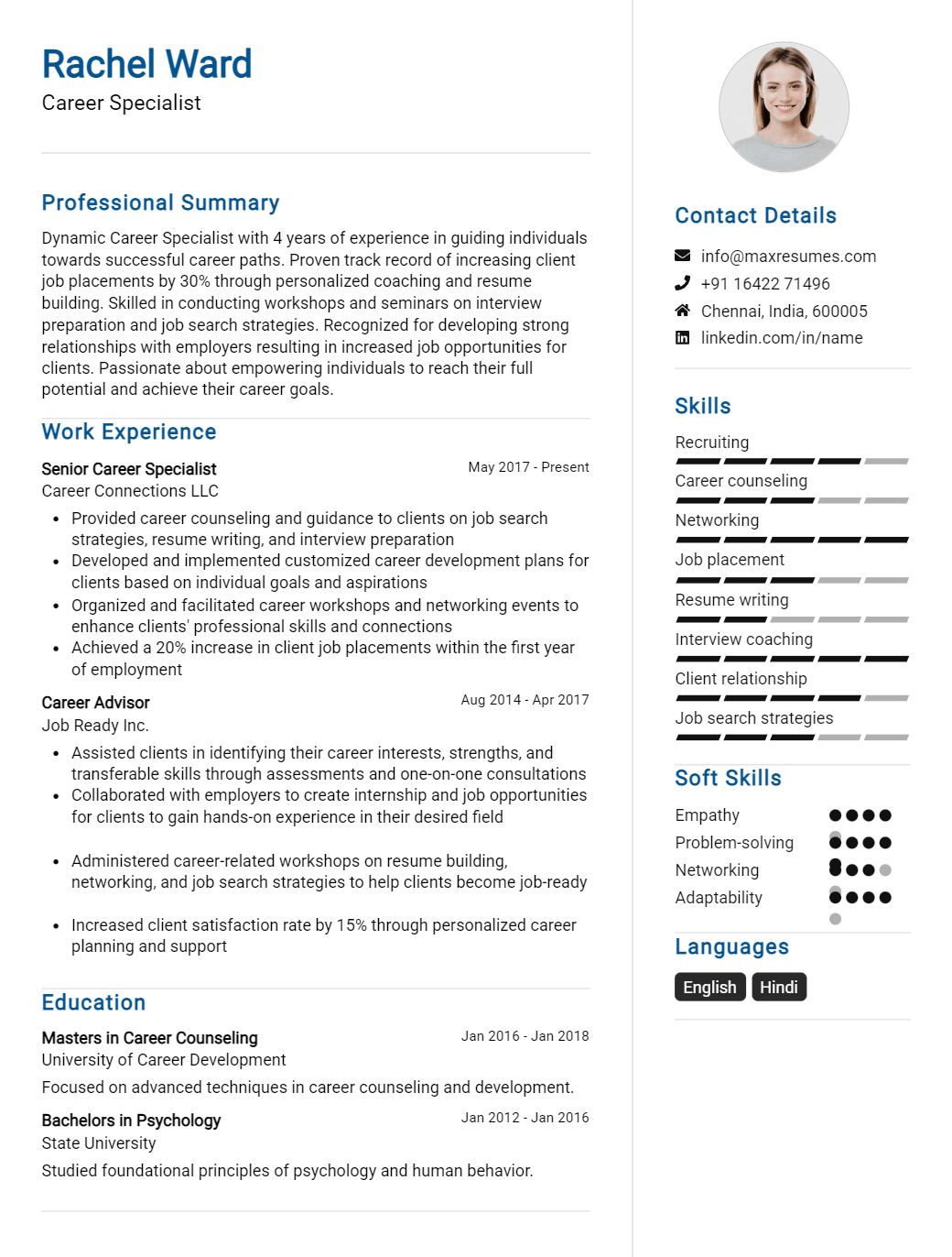 career-specialist-resume-sample