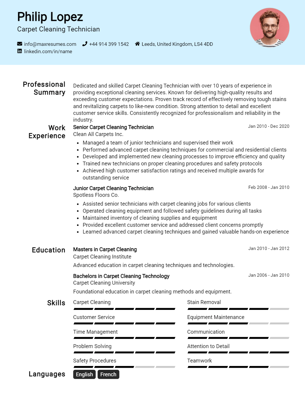 carpet-cleaning-technician-resume-sample