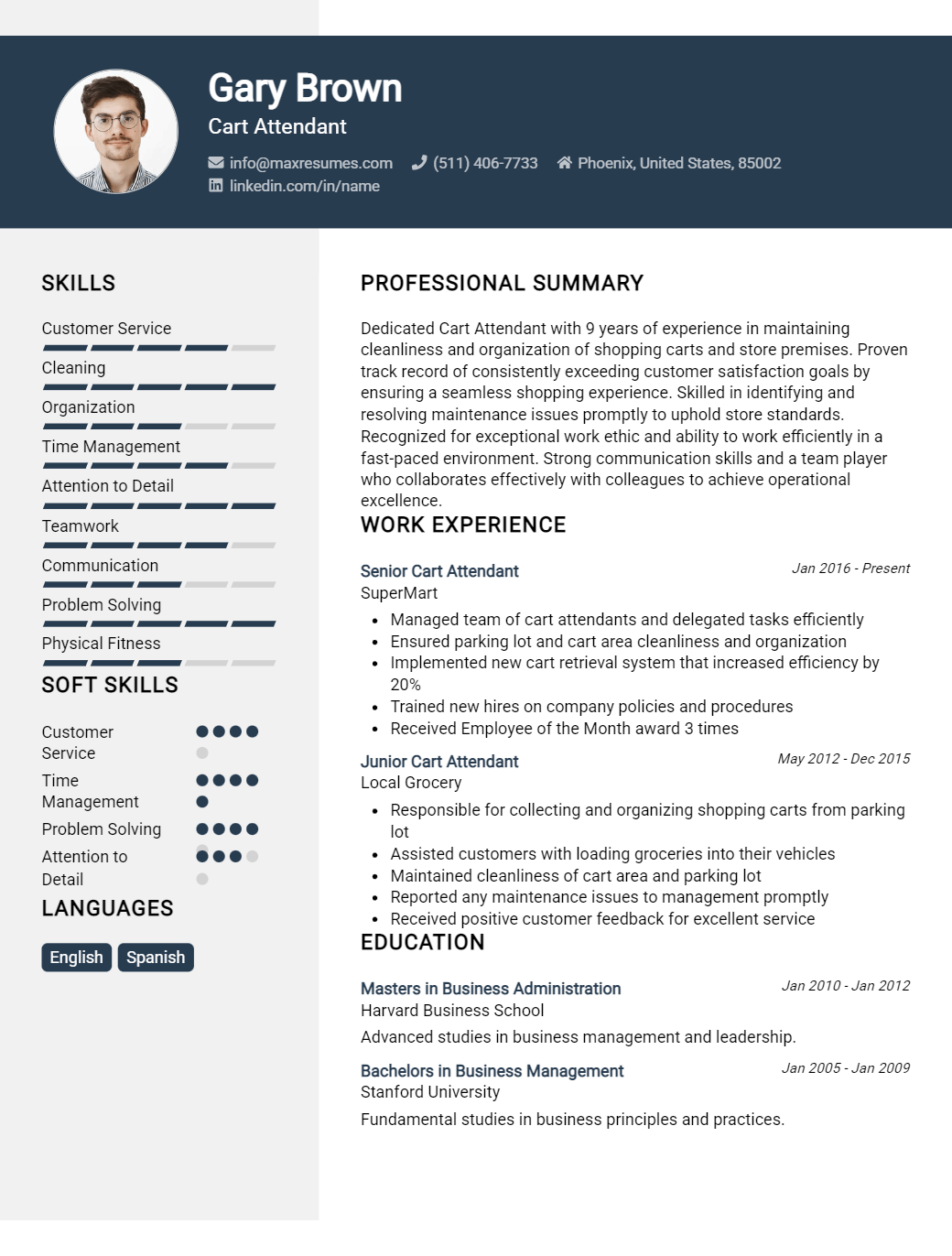 cart-attendant-resume-sample