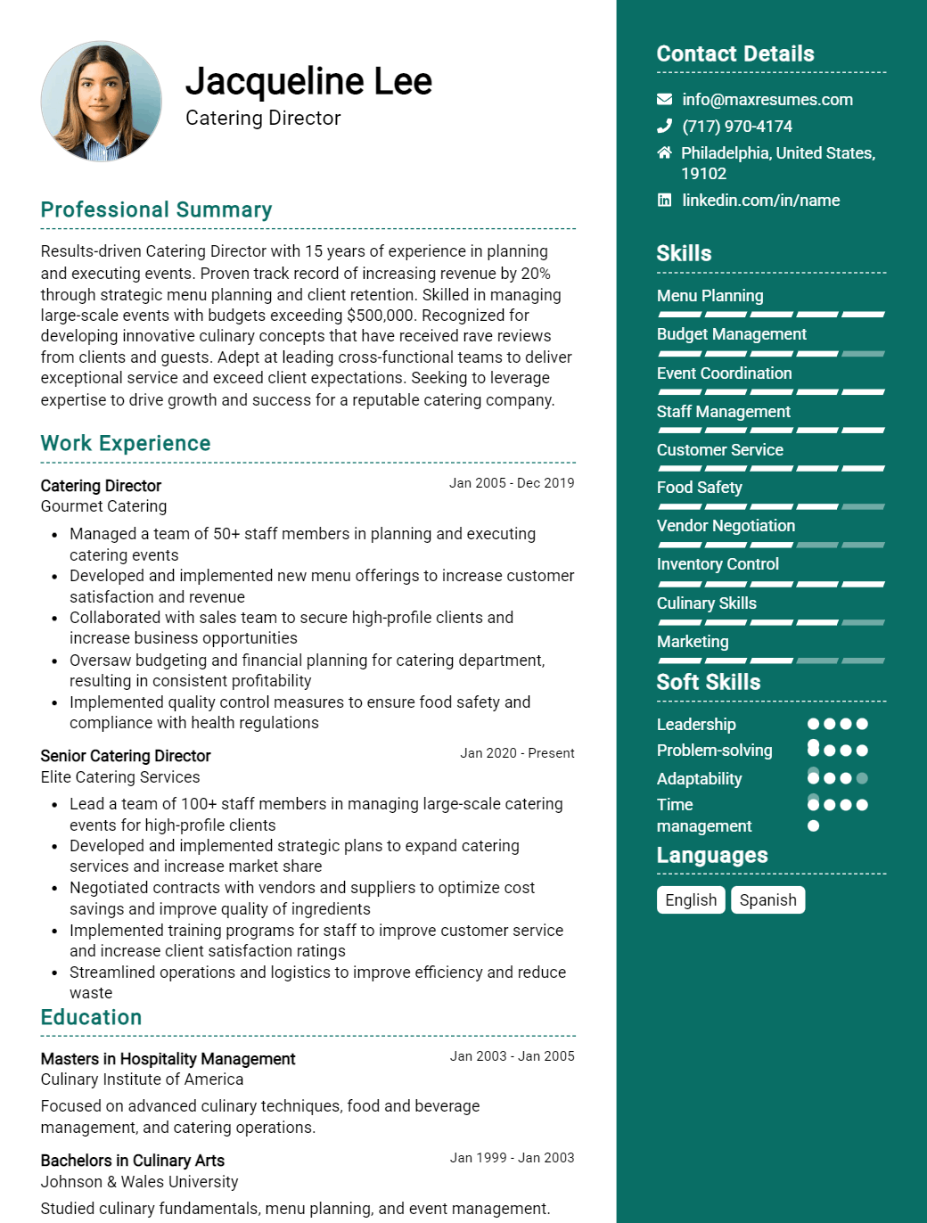 catering-director-resume-sample