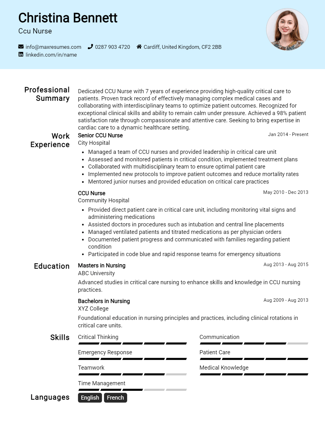 ccu-nurse-resume-sample