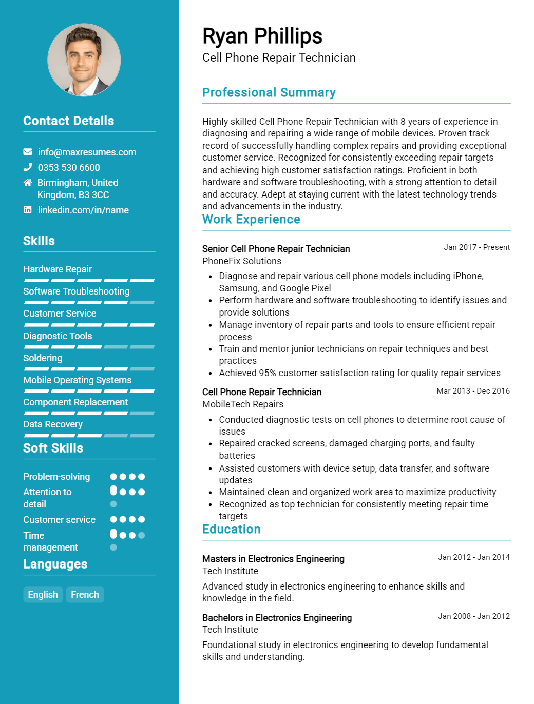 cell-phone-repair-technician-resume-sample