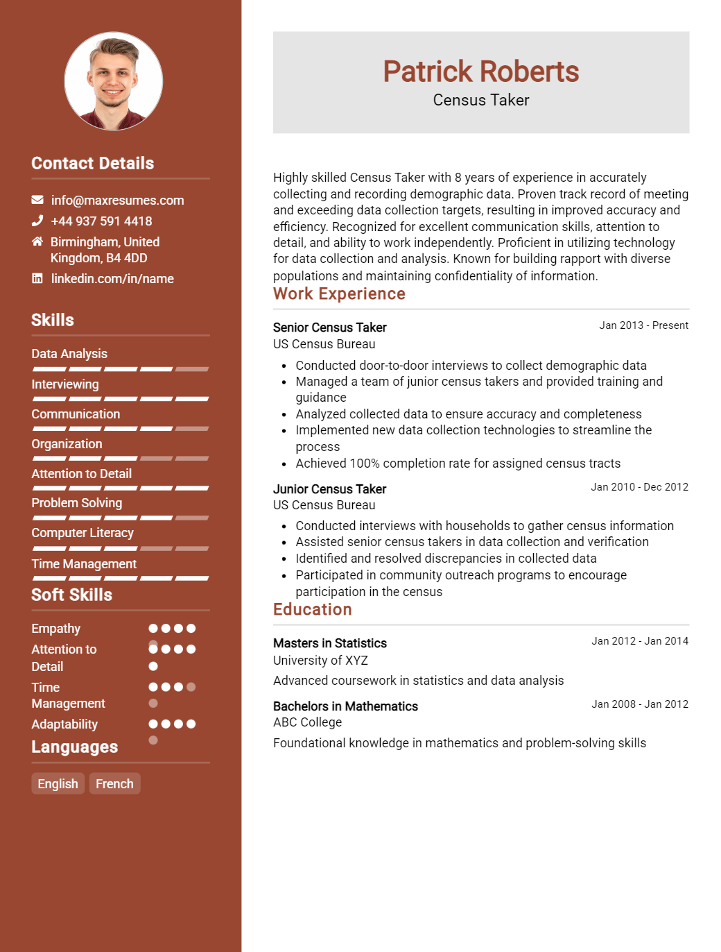 census-taker-resume-sample