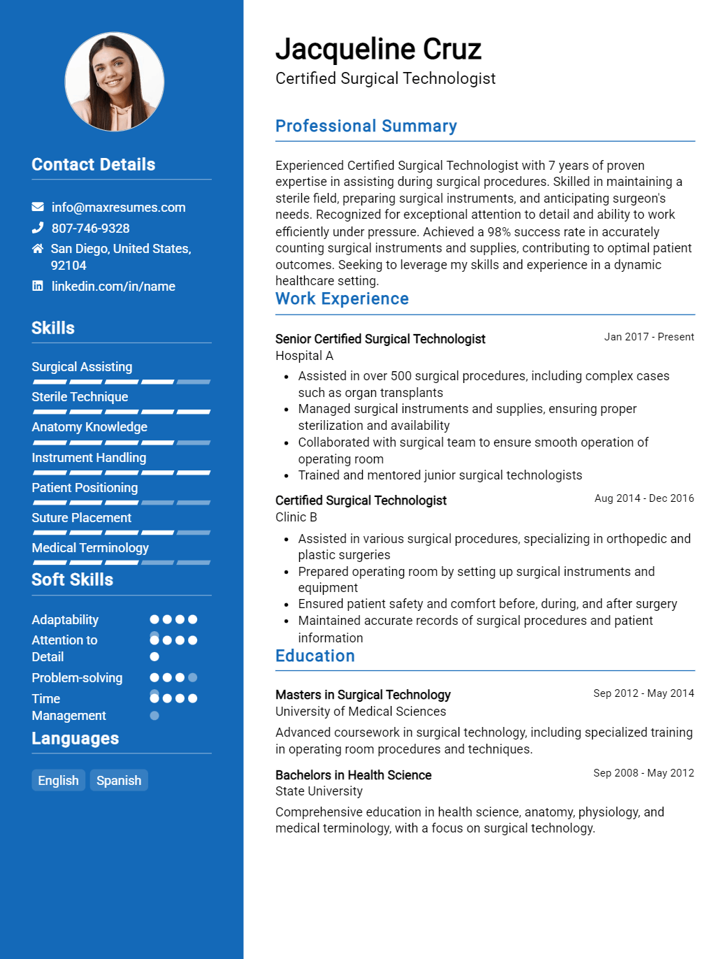 certified-surgical-technologist-resume-sample