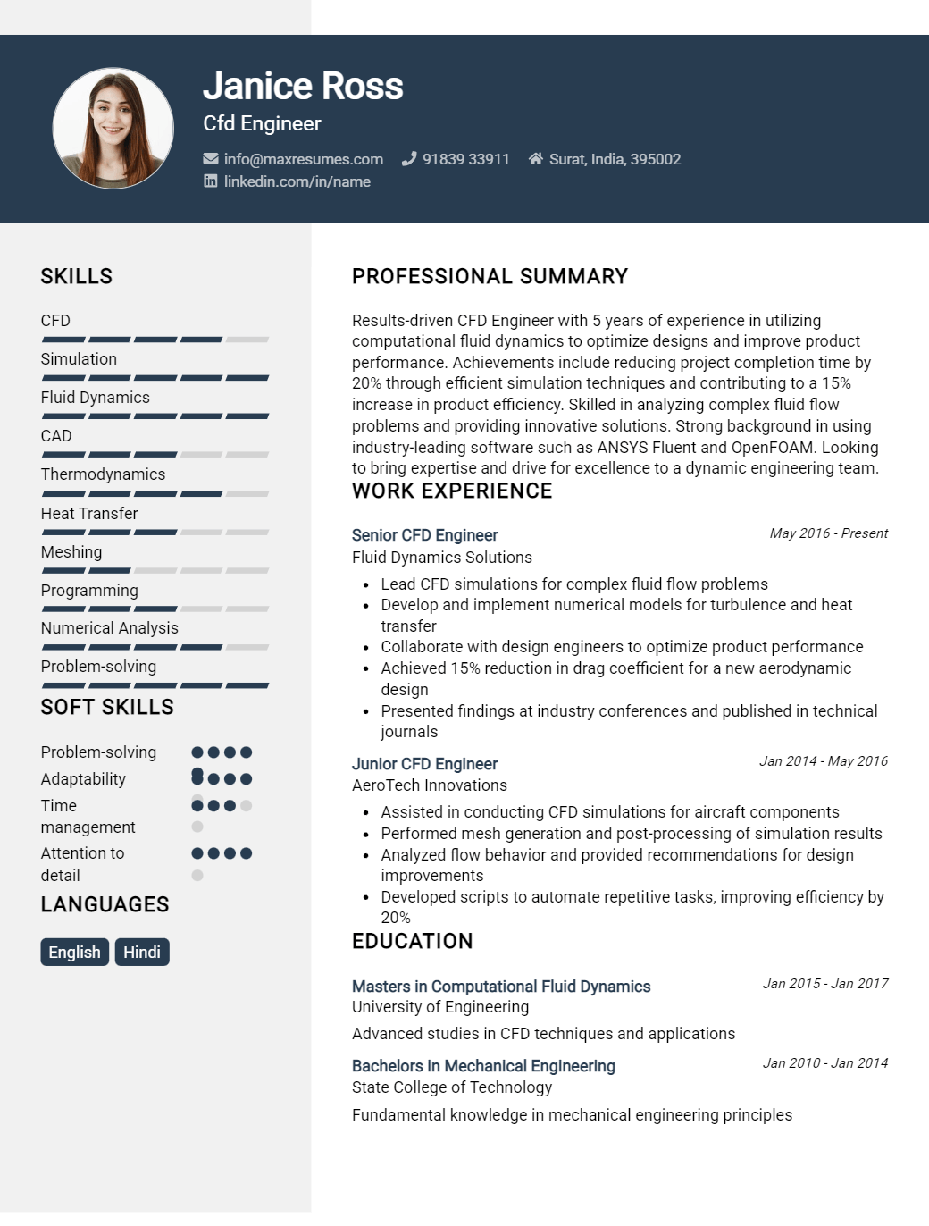 cfd-engineer-resume-sample