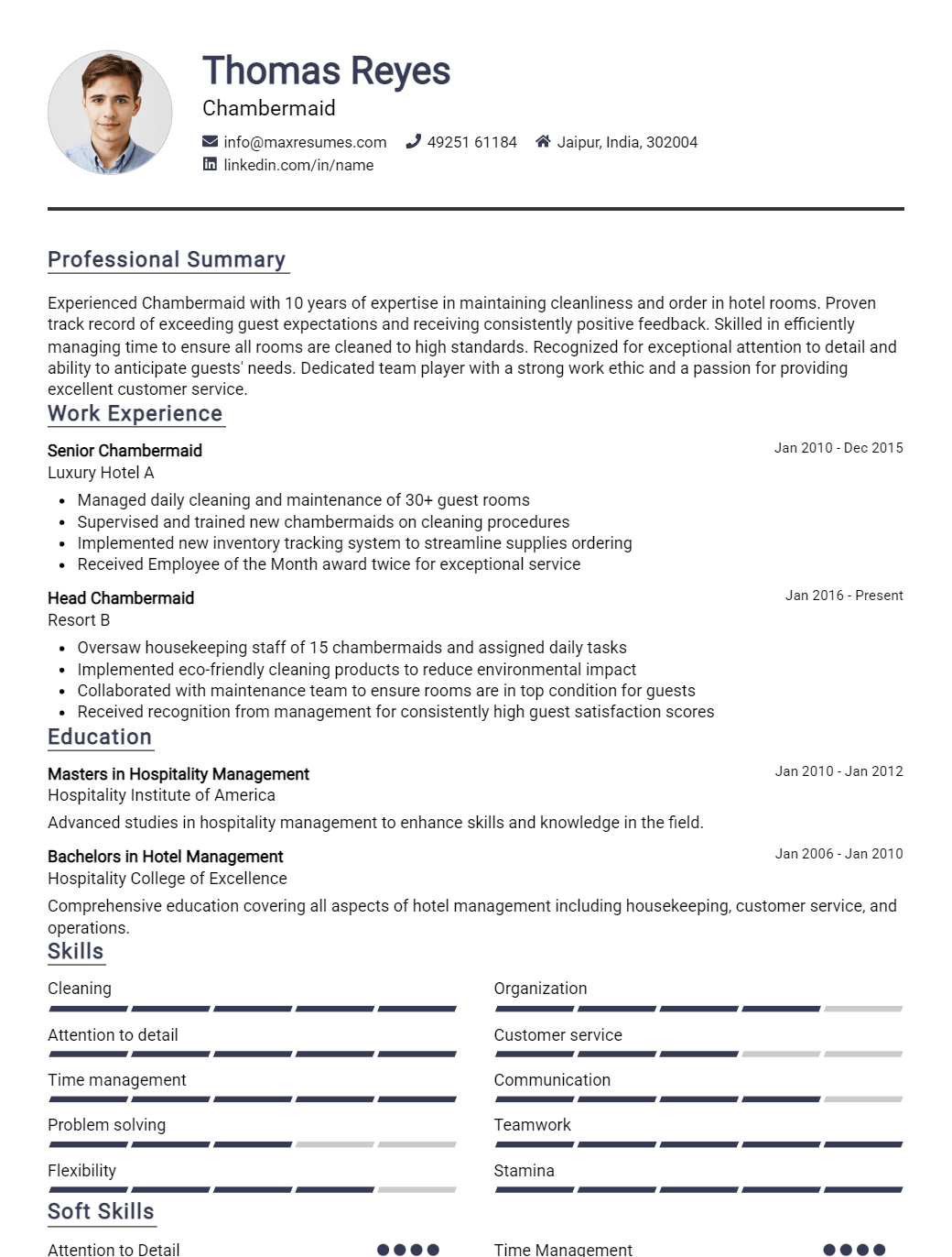 chambermaid-resume-sample