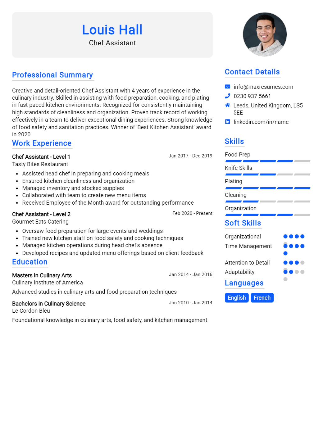 chef-assistant-resume-sample