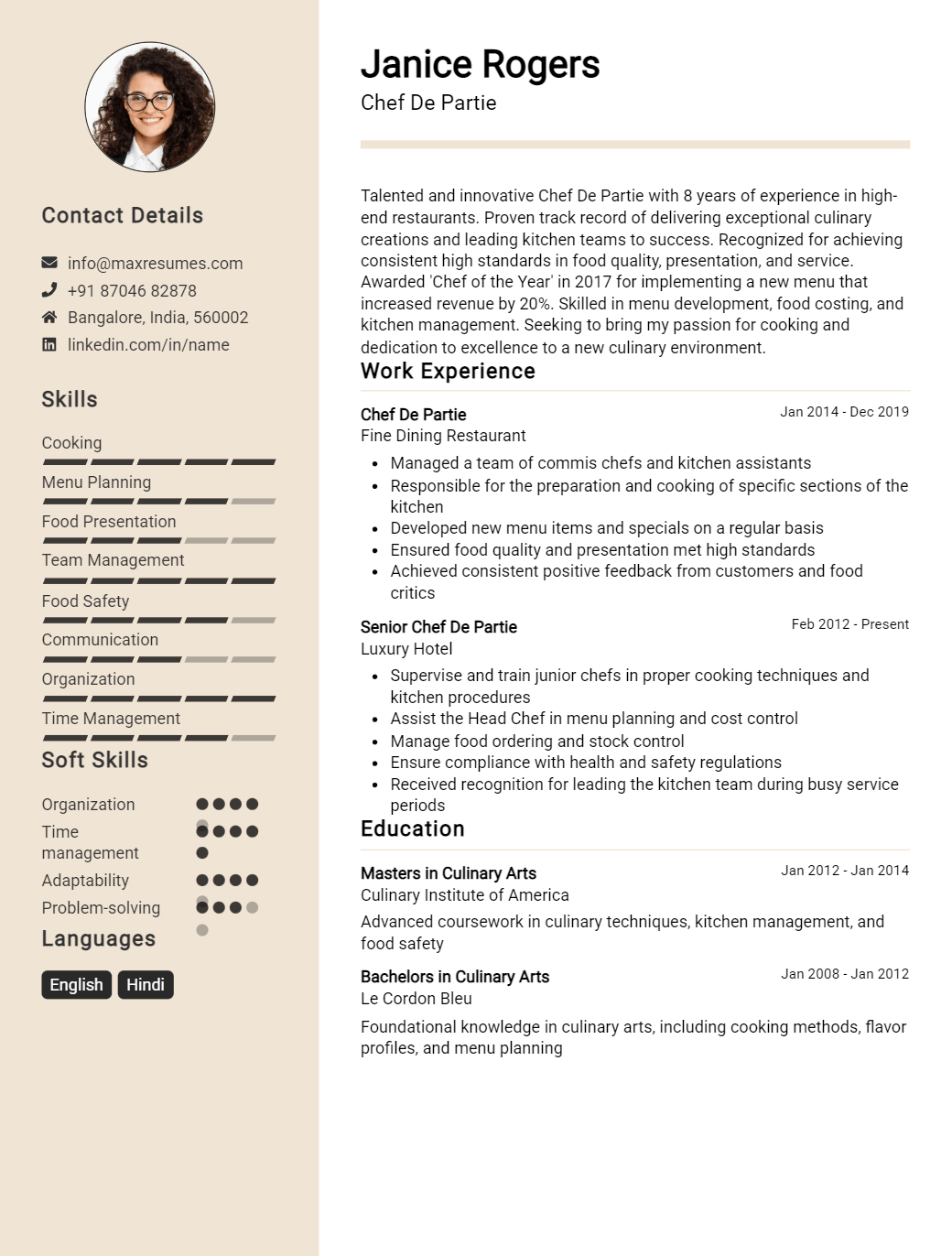 chef-de-partie-resume-sample