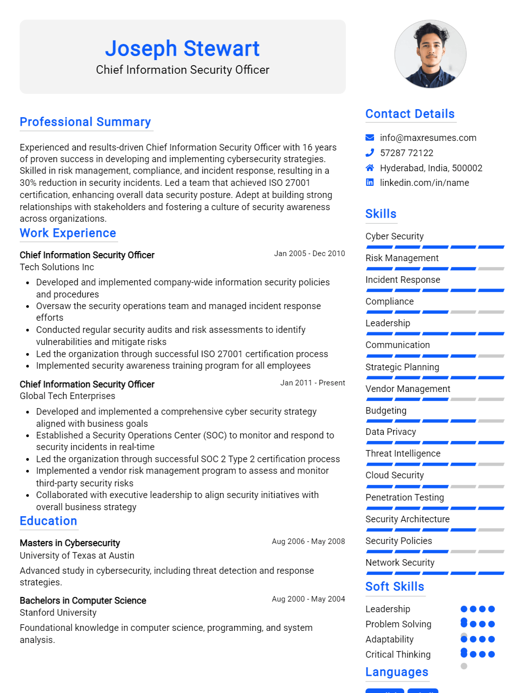 chief-information-security-officer-resume-sample