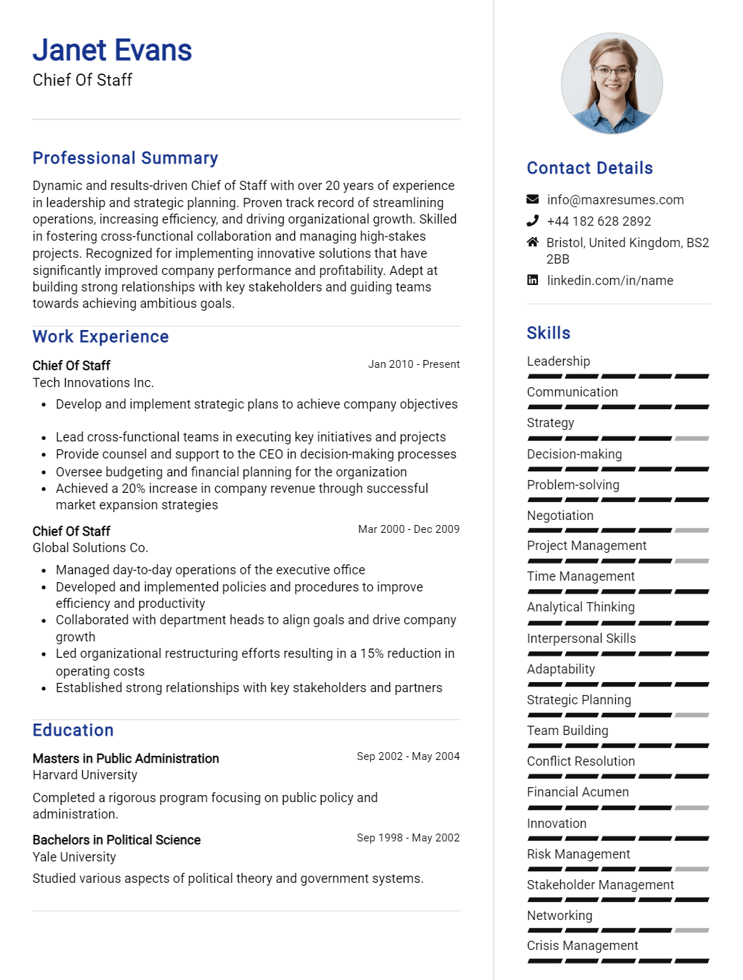 chief-of-staff-resume-sample