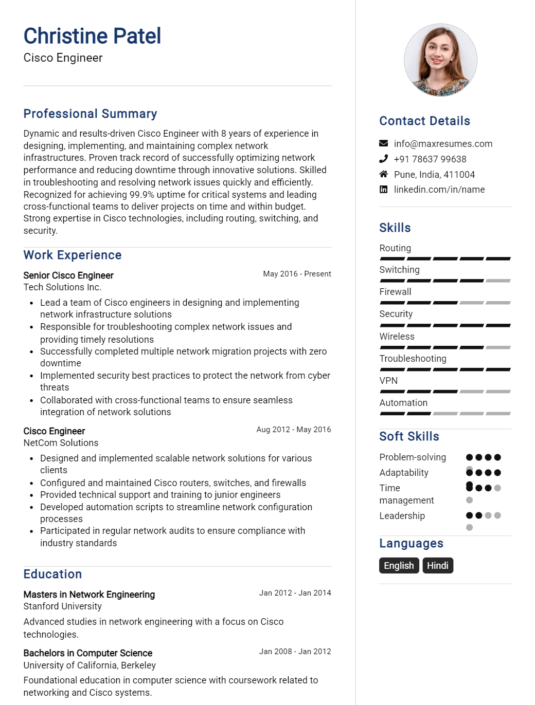 cisco-engineer-resume-sample