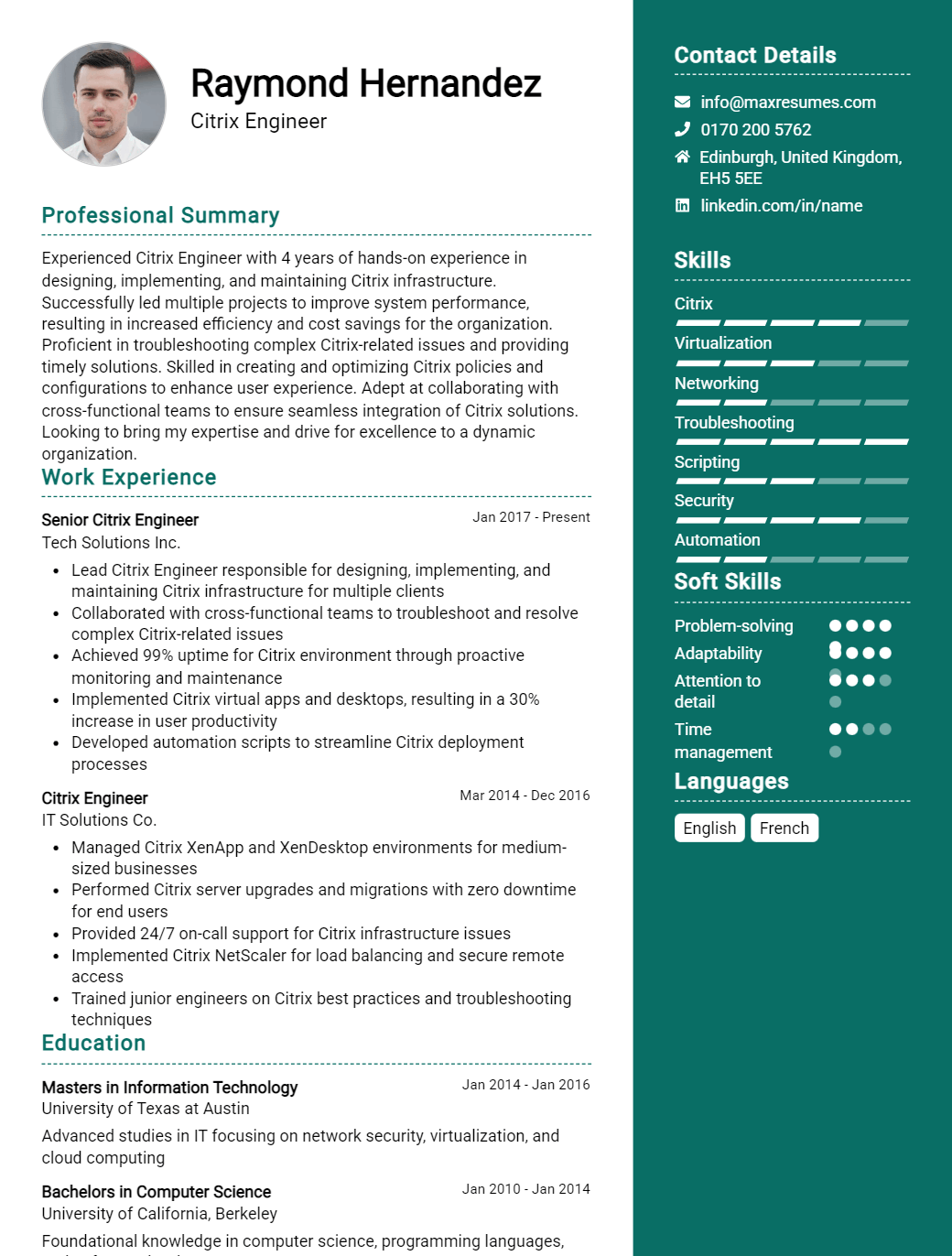 citrix-engineer-resume-sample