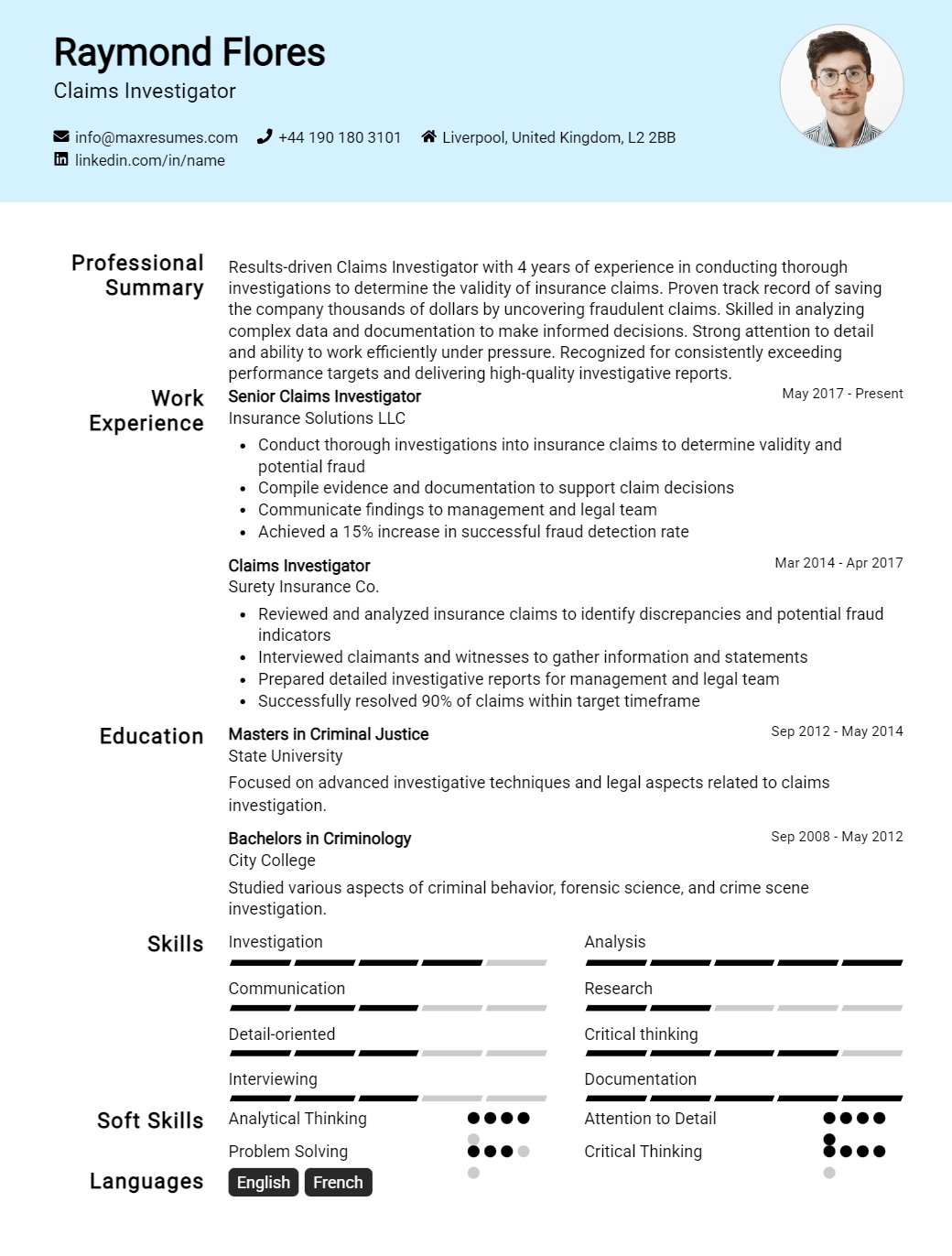 claims-investigator-resume-sample