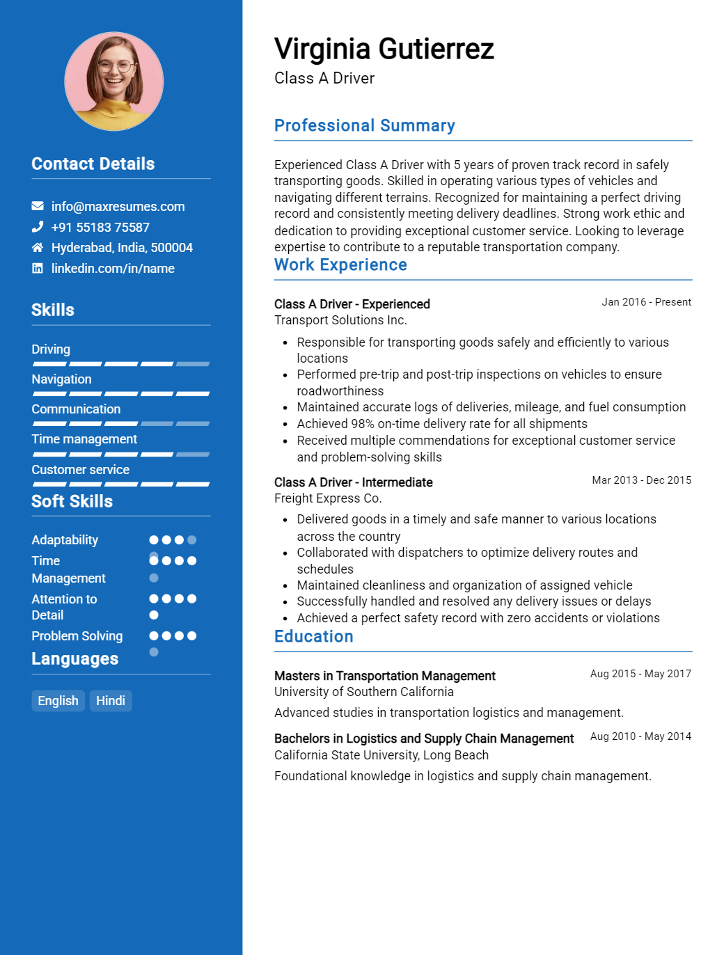 class-a-driver-resume-sample