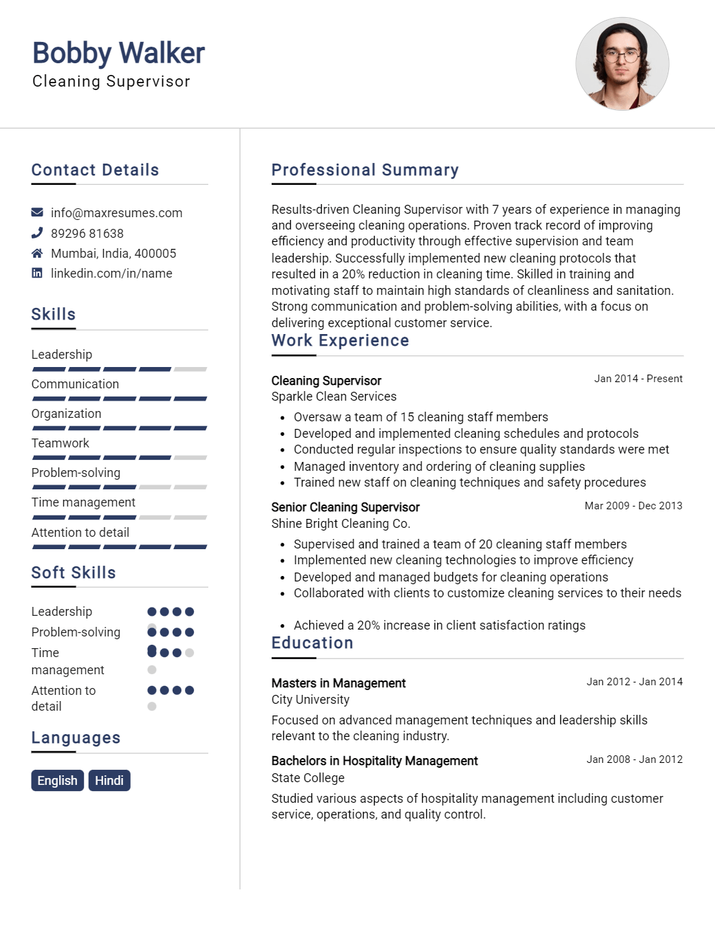 cleaning-supervisor-resume-sample