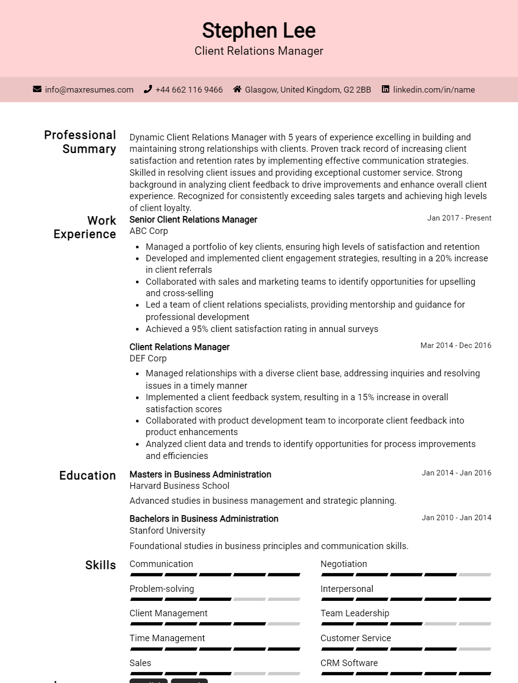 client-relations-manager-resume-sample