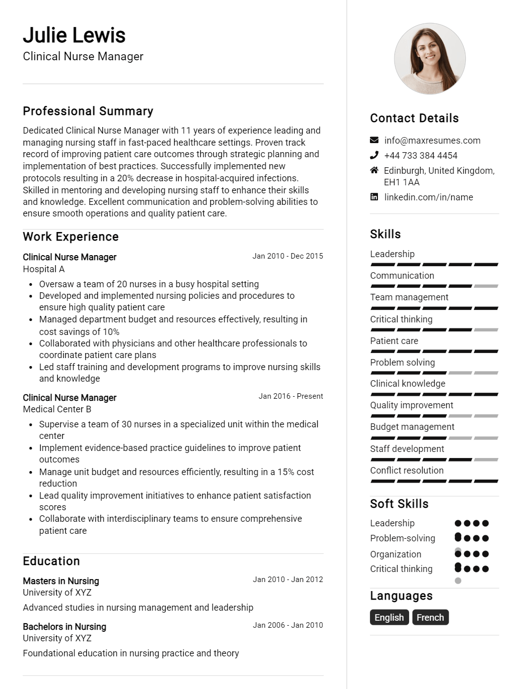 clinical-nurse-manager-resume-sample