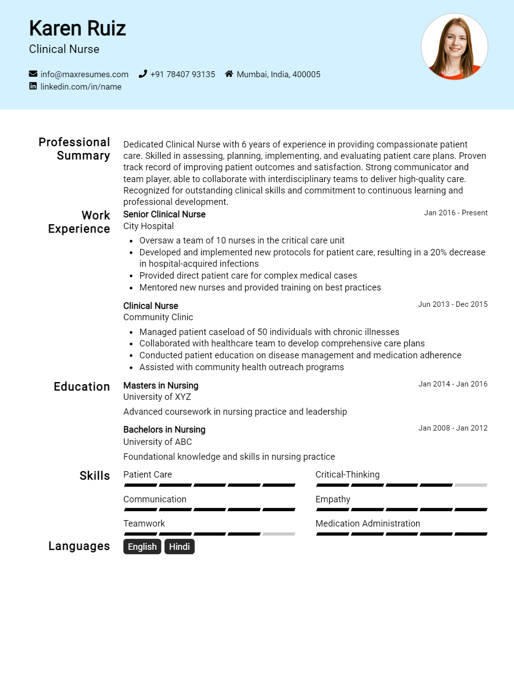 clinical-nurse-resume-sample