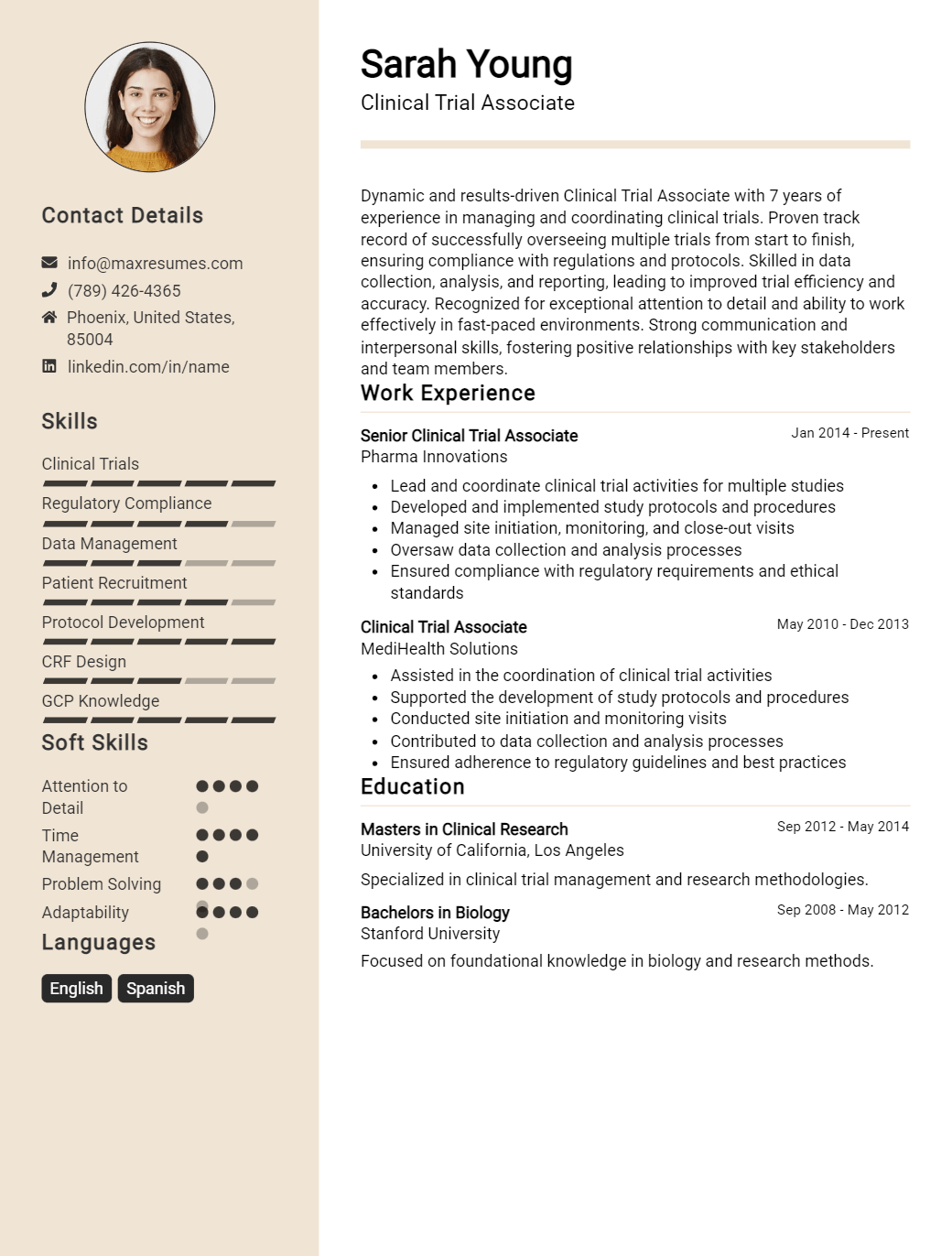 clinical-trial-associate-resume-sample