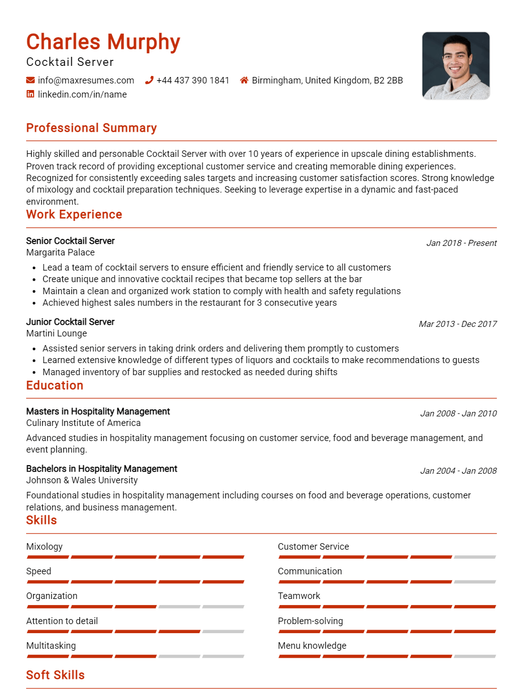 cocktail-server-resume-sample
