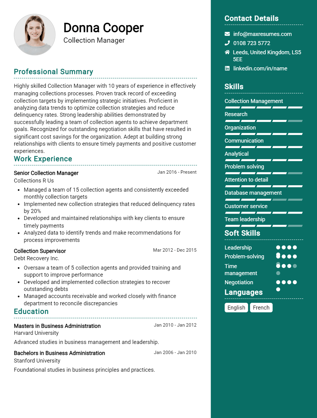 collection-manager-resume-sample
