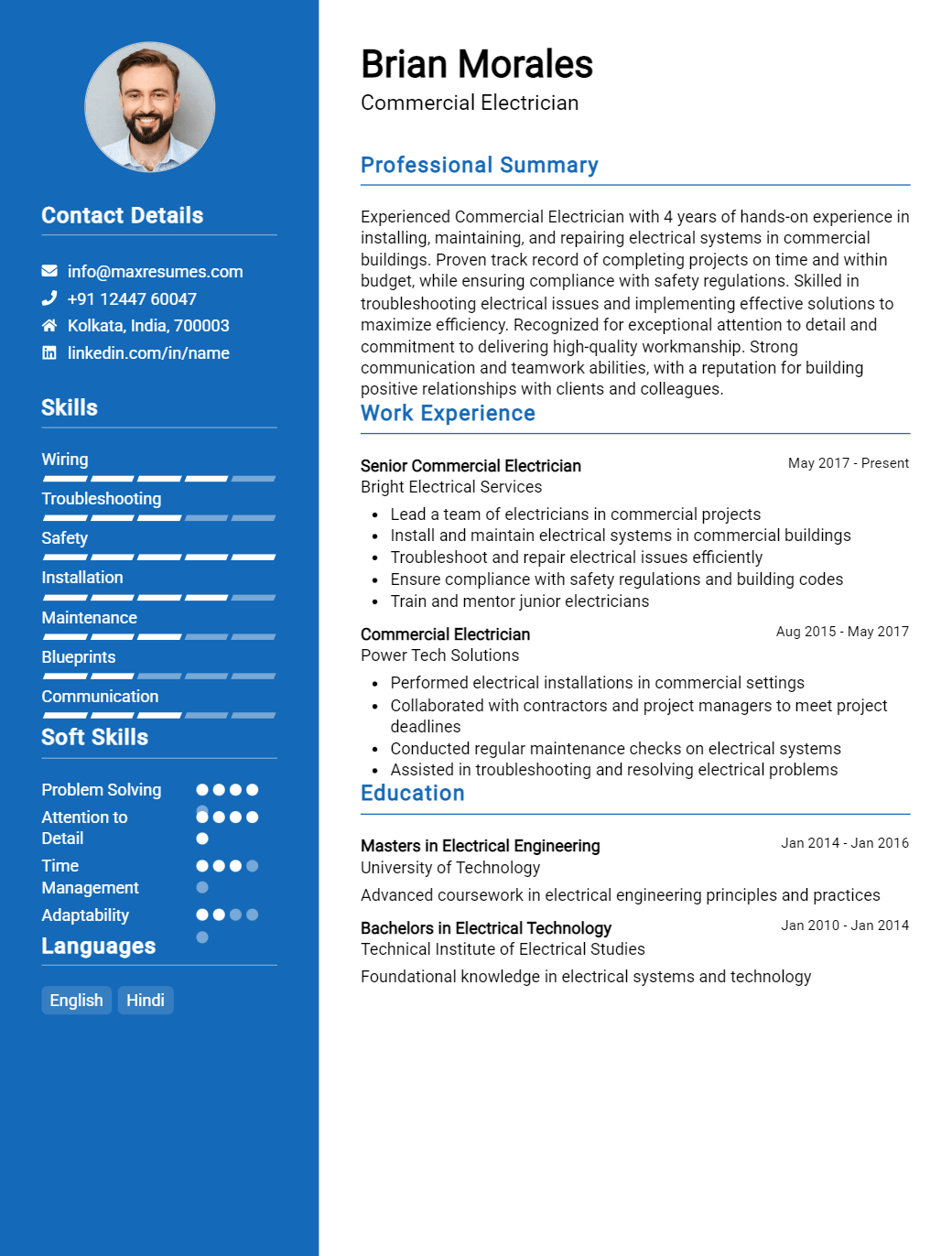 commercial-electrician-resume-sample
