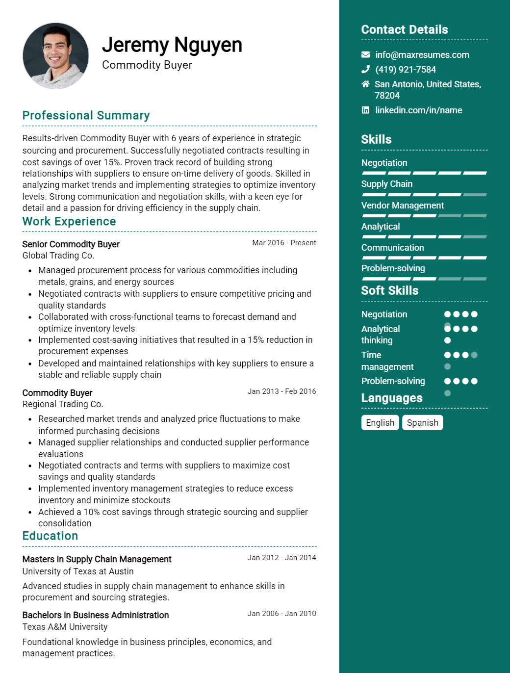 commodity-buyer-resume-sample