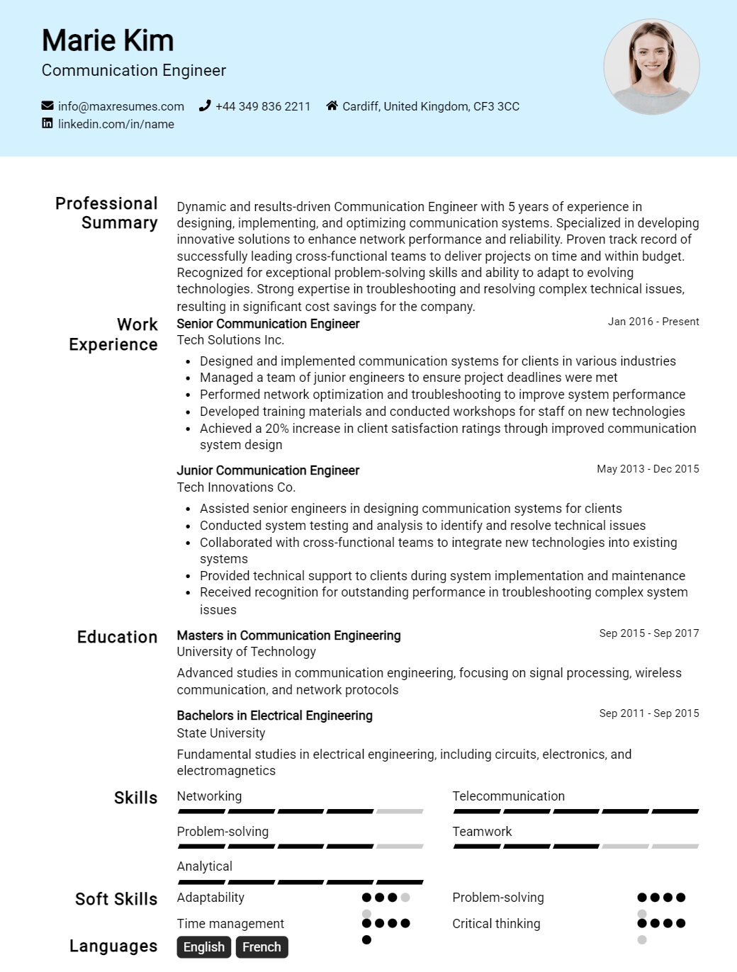 communication-engineer-resume-sample